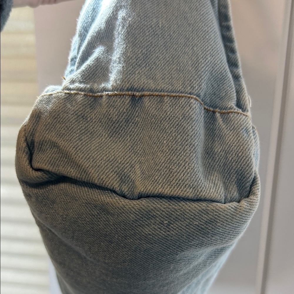 Light Blue Denim Crossbody Bag with handles and Removable Strap - Picture 6 of 13